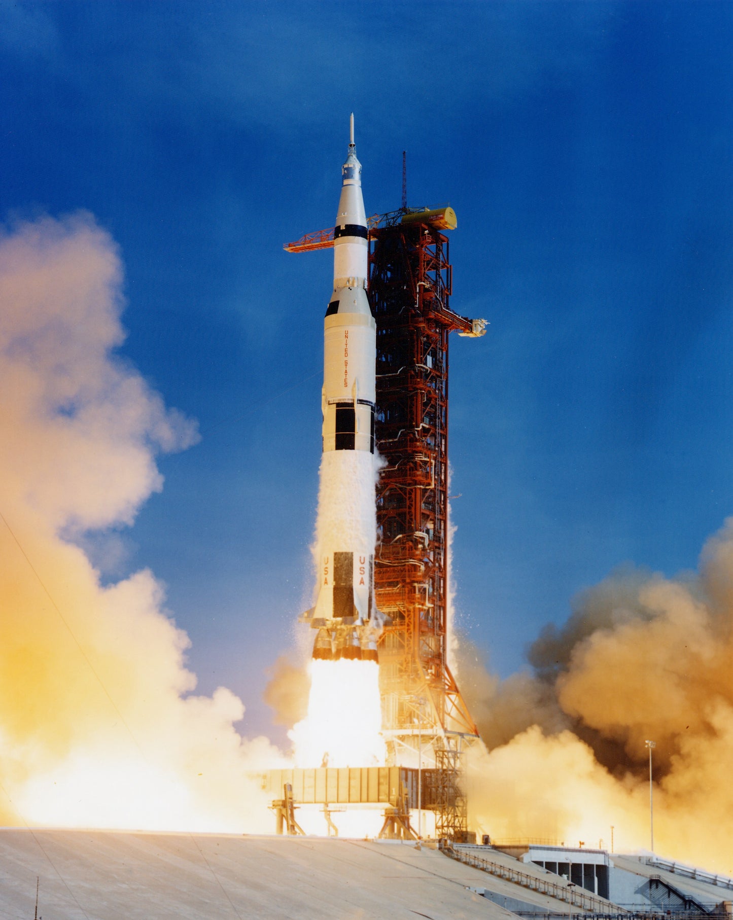 Apollo 11 Saturn V Lifting Off On July 16, 1969