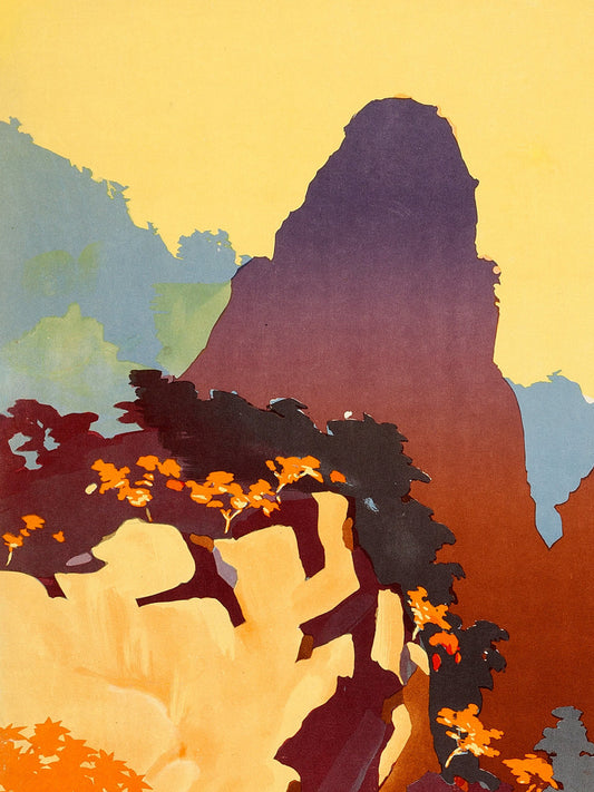 Art From 1930s Japan Travel Poster Ontake Shosenkyo Valley (cropped)
