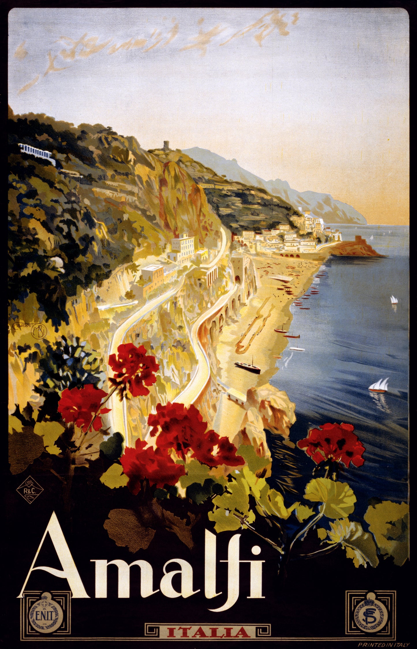 Amalfi, Travel Poster For Enit, 1910 1920