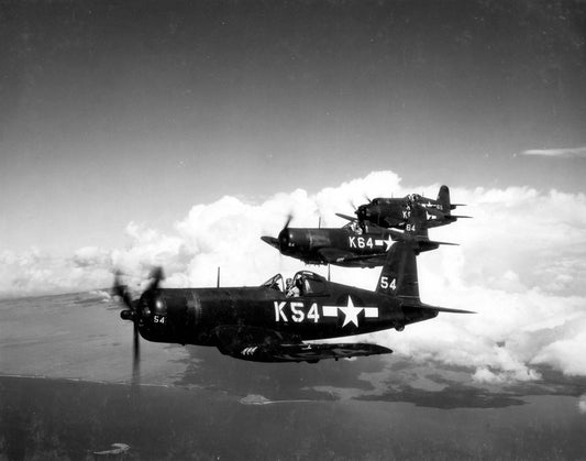 F4u Corsairs Of Vbf 86 In Flight 1945